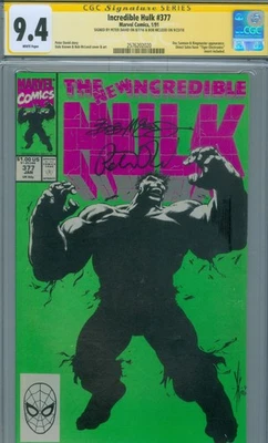 HULK # 377 (1991) CGC 9.4 "SIGNED by PETER DAVID & BOB McLEOD" !!! 1ST PRINT !!! - Image 1 of 2