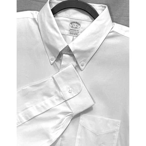 Camisa de vestir Brooks Brothers abotonada para hombre 17 1/2 36 Madison Fit blanca nueva con etiquetas - Imagen 1 de 10