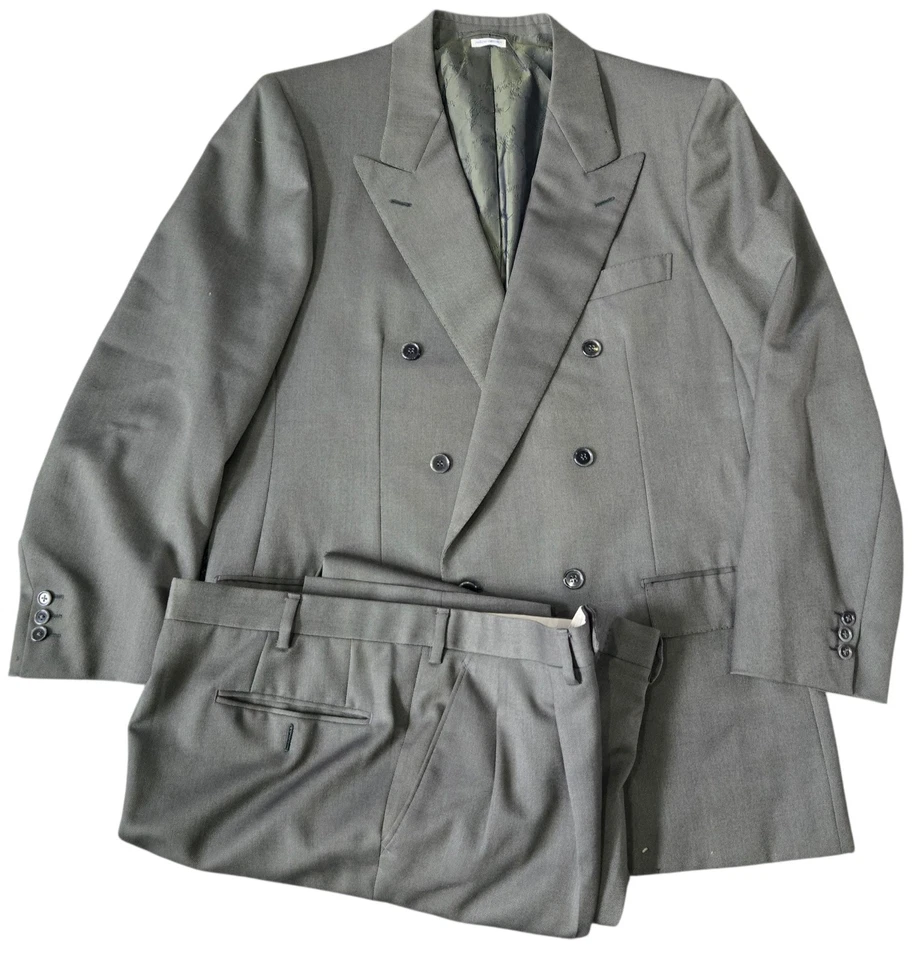 Traje Brioni Doble Pecho 2 piezas Chaqueta Verde Talla 43L/Pantalones 37x40 Hombres Con Defectos Foto 1 de 4