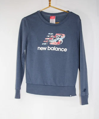 New Balance Women's Blue Grey Sweatshirt NB Logo Size Small - Image 1 of 4