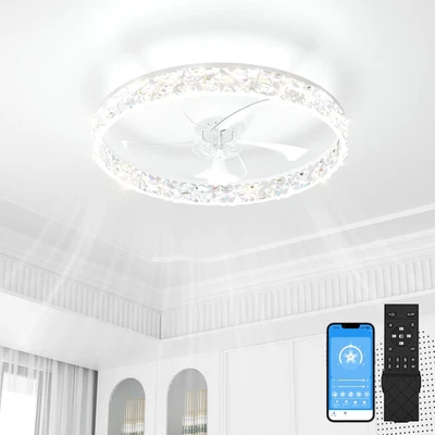 50CM LED Ceiling Light with Fan and Remote & APP Control 6 speeds - Image 1 of 4