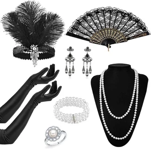 1920s Flapper Accessories Set, Great Gatsby Set Roaring 20's...  - Picture 1 of 7