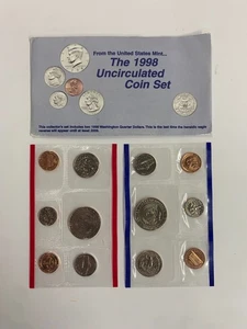 1998 U.S. Mint Uncirculated Coin Set – Philadelphia & Denver Original Packaging - Picture 1 of 1