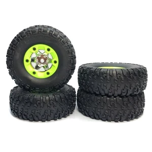 4pcs Black Rubber Tire Tyres with Wheel Rims for WLtoys 12428 1/12 RC Buggy F - Picture 1 of 12
