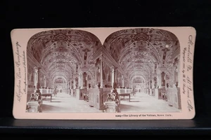Antique Keystone Co Stereoview Library of the Vatican Rome Italy Rare Find - Picture 1 of 5