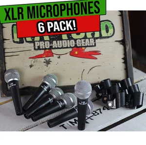 Dynamic Vocal Microphones 6 PACK - Stage Singing Music Recording Home Studio Mic - Picture 1 of 12