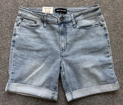 Новый с Ярлыками DKNY джинсы эластичной светло-синий с манжетами ноги Chino шорты - женщин Sz 4 / 31 x 7 - Изображение 1 из 4
