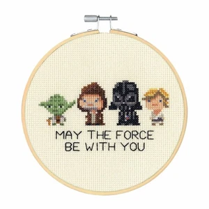 Dimensions Star Wars Family Counted Cross Stitch Hoop Kit - Picture 1 of 2