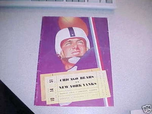 Programa de fútbol americano Yanks at Bears 1951 - Imagen 1 de 1