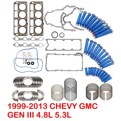 Kit de anel de reconstrução de motor para 1999-2013 GMC Chevy Sierra Silverado 1500 4.8 5.3 - Imagem 1 de 4