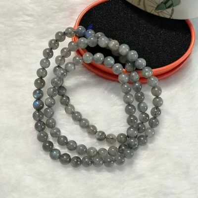 NATUR echter grau Mondstein mehr Runde 6mm Kugeln Armband Edelstein Heilstein - Bild 1 von 4