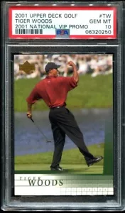 2001 Upper Deck Tiger Woods National VIP Promo TW Rookie RC PSA 10 POP 74 - Imagen 1 de 2
