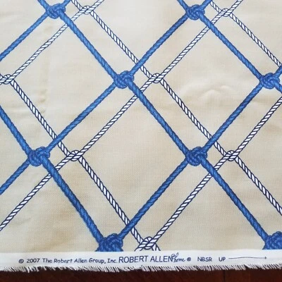 Robert Allen Outdoor Fabric Nautical Tan Bleach Boating 1/2Y A8 - Image 1 of 3