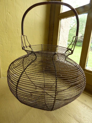Rare Antique French Egg Basket Farmhouse 1900 Cover