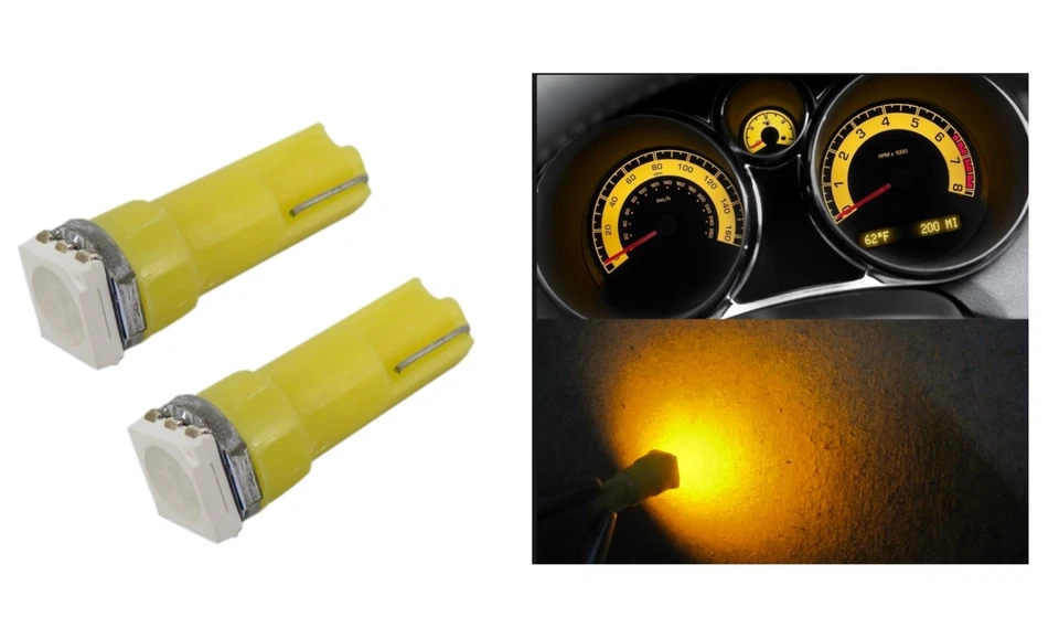 2 LUCI LAMPADA LED GIALLO T5 SMD 5050 lampadina auto luce abitacolo cruscotto - Immagine 1 di 1