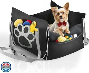 BLACK1 Medium Dog Car Seat - Booster Seat for Small and Medium Dogs Up to 55l - Picture 1 of 5