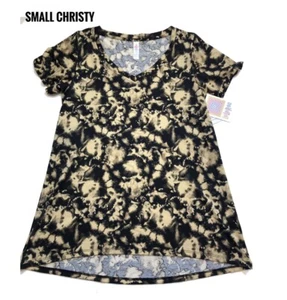Camiseta pequeña LuLaRoe Christy negra oliva tie dye se adapta a 6/8 - Imagen 1 de 1