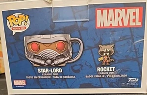 Taza de cerámica y pin esmaltado cohete Marvel, Star Lord, ¡POP! Funko Nuevo - Imagen 1 de 2