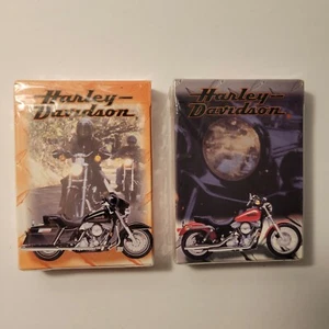Vintage Harley Davidson Playing Cards 1999 (2) Decks New Sealed Harley Davidson - Afbeelding 1 van 4
