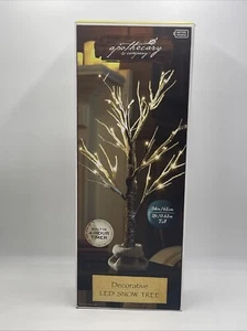 apothecary & co Decorative LED Snow Tree 2 ft - 24" 4 Hr Timer 24 Glowing Lights - Picture 1 of 8