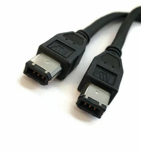 2x 2FT FireWire Cable IEEE1394 6 Pin to 6 Pin iLink DV 400 for PC and Mac - Afbeelding 1 van 3