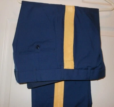 US Army Unisex Dress Blue Pants Gold Stripe Uniform Poly/Wool 451 assorted sizes - Image 1 of 4