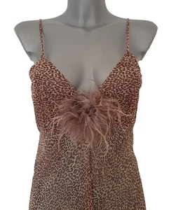 Damen Badydoll Nachtkleid Foemina Straußenfeder Braun Gr: 40 - Bild 1 von 3