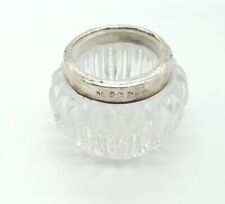 Antique Czech Glass Salt Schindler & Co David Loebl 1917 Sterling Silver Topped