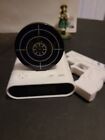 White Battery Operated Fun Shooter Laser Activated Target LCD Screen Alarm Clock