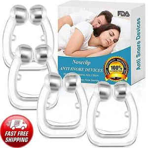4x Anti Snoring Nasal Snore Stopper Silicone Magnetic Sleep Aid Nose Clip Device - Picture 1 of 9