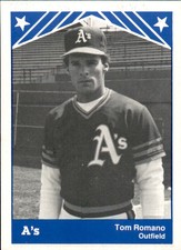 1983 Albany-Colonie A's TCMA #19 Tom Romano Myrtle Beach South Carolina SC Card