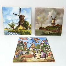 Lot 2: 3X Vintage Holland/Dutch Decorative Tiles Ter Steege 6 x 6 Inches