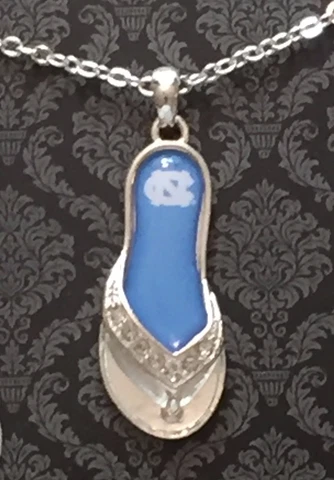 New North Carolina Tar Heels Flip Flop 16" Necklace, Charm, Gifts for Her Mom Cover