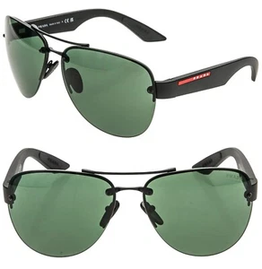PRADA 55Y Tuning Linea Rossa Sport Active Sunglasses Black Green Aviator PS55YS - Picture 1 of 12