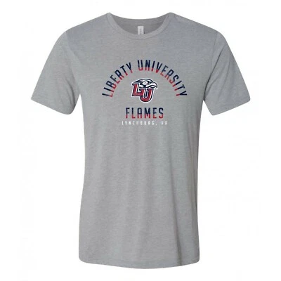 Liberty University Flames  Division Arch Triblend T Shirt - Athletic Grey - Image 1 of 4