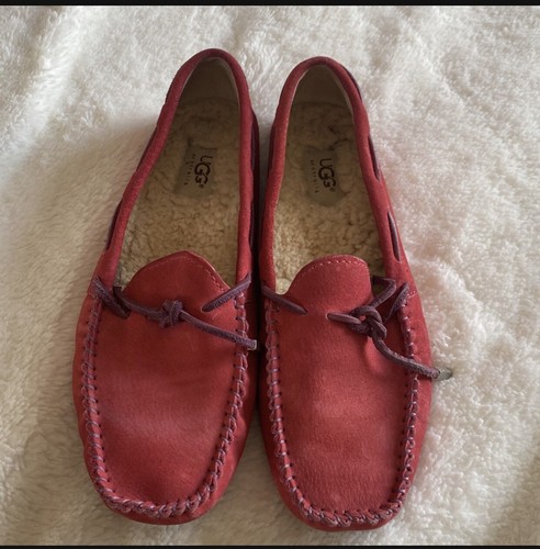 Mocassino da guida donna UGG rosa scamosciato taglia 8 5