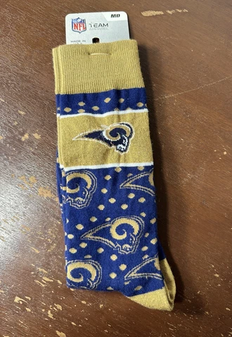 LOS ANGELES RAMS TEAM PREMIUM CREW SOCKS WOMENS MENS SIZE MD Cover