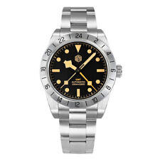 San Martin Men GMT Watch Luxury Automatic Mechanical Wristwatch C3 Luminous 6460