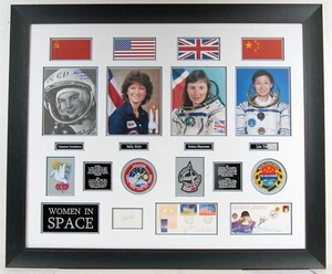 1ra Mujer en el Espacio Firmada Enmarcada Exhibición AFTAL RD Autenticidad Tereshkova Ride Yang - Imagen 1 de 1