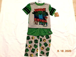 NEW MINECRAFT BOY'S Pajamas 3 Piece Set Shortsleeve/Long Pant/Short Pant Size 8 - Picture 1 of 4