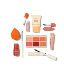ULTA Beauty Collection 10 Piece Makeup Set Lips Eyes Cheek Orange Travel Bag - Picture 1 of 6