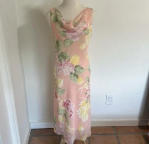 Colorful Floral Dress Women Vintage Size 10 - Picture 1 of 5
