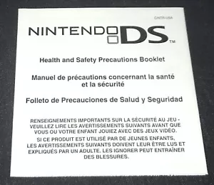 Nintendo DS Precauciones de Salud y Seguridad Plegable Manual Inserto 55878C C/NTR-USA - Imagen 1 de 2