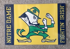 Notre Dame Football Fighting Irish Boxing Leprechaun Steel Poster Sign Man Cave - Picture 1 of 4