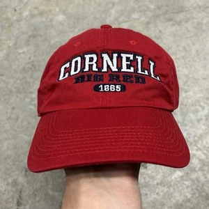 Vintage CORNELL Big Red Strapback Hat The Game Spell Out Script Logo Cap USA Vtg - Picture 1 of 12