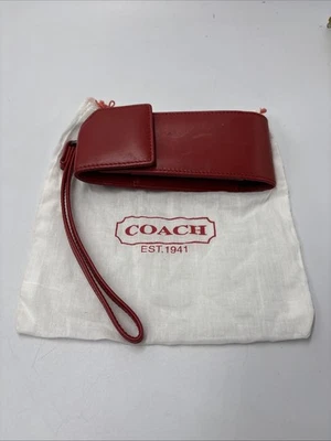Coach винтажный кожаный сотового телефона чехол ремень солнцезащитные очки мешок кошелек с ремешком FS4520 красный - Изображение 1 из 3