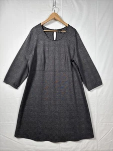 J. Jill Dress 2X Wearever Fit & Flare Charcoal Heather Career Herringbone - Picture 1 of 6