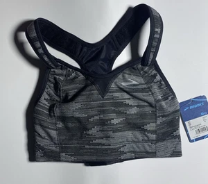 Brooks 30D Rebound Racerback Sport BH schwarz Ikat Jacquard verstellbar - Bild 1 von 9