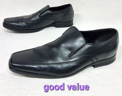 Clarks Mens Shoes Loafers UK Size 11 G Black Leather - Image 1 of 4