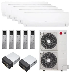 LG Ductless Mini Split Heat Pump System - 5-Zone - 60k BTU Outdoor - 7k + 7k ... - Picture 1 of 7